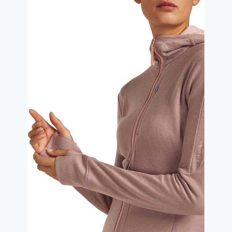 Dámska mikina Icebreaker Merino 260 Quantum IV Zip Hoodie summit/blush 10