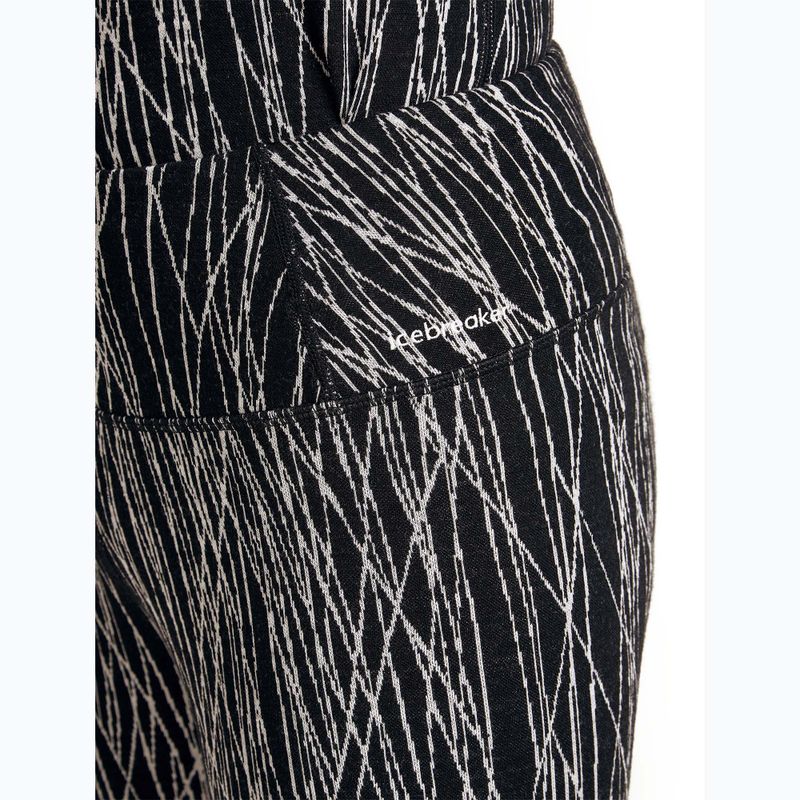 Dámske termo legíny Icebreaker Merino 260 Tech Vertex High Rise Delta Lines AOP black/snow/j 5