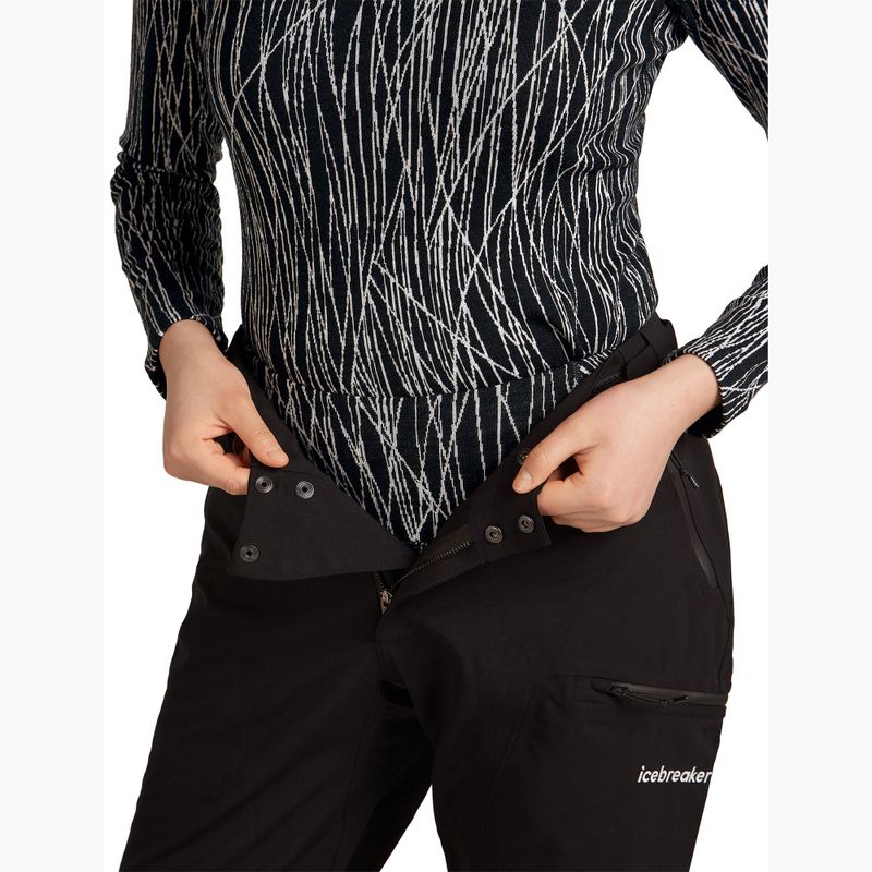 Dámske termo legíny Icebreaker Merino 260 Tech Vertex High Rise Delta Lines AOP black/snow/j 6