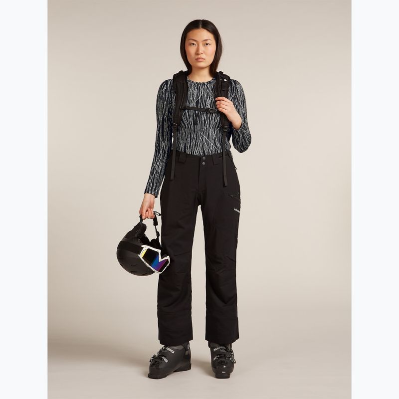 Dámsky trekkingový longsleeve Icebreaker Merino 260 Tech Vertex Crewe Delta Lines AOP black/snow/j 8