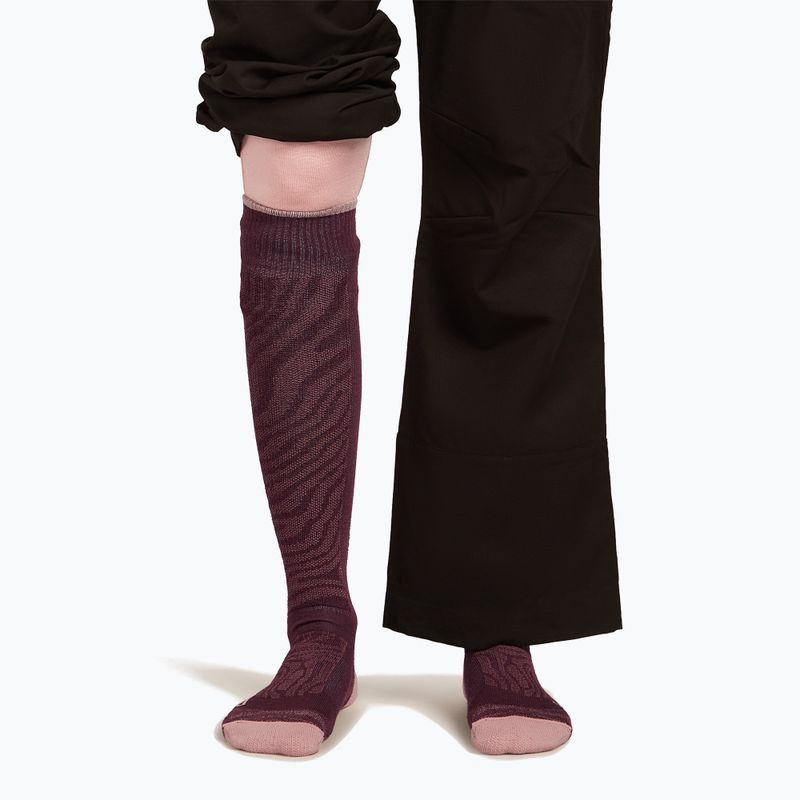 Dámske lyžiarske ponožky icebreaker Merino Ski+ Medium OTC Mountain Contour java/blush/summit 3