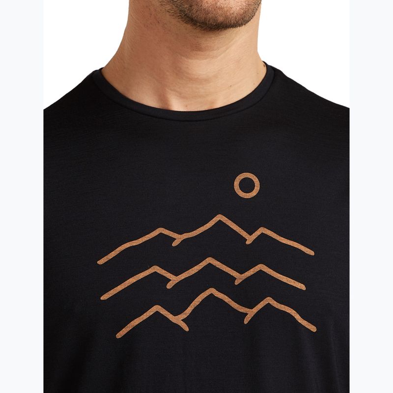 Pánske tričko icebreaker Merino 125 Cool-Lite Sphere Tee Across The Peaks black 6