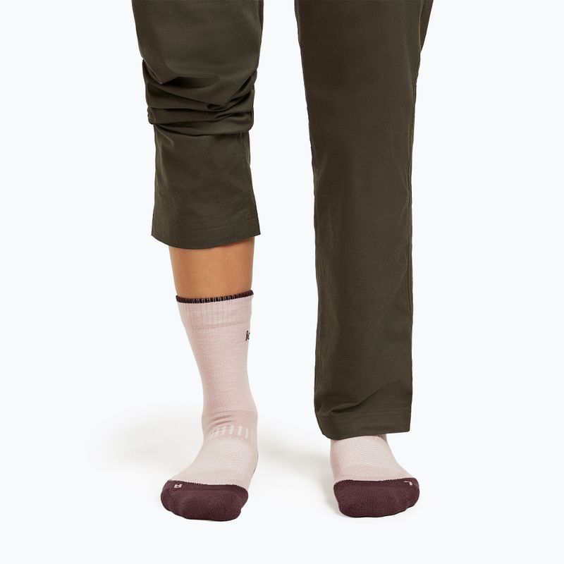 Dámske ponožky icebreaker Merino Hike+ Light Crew pink quartz/java 3