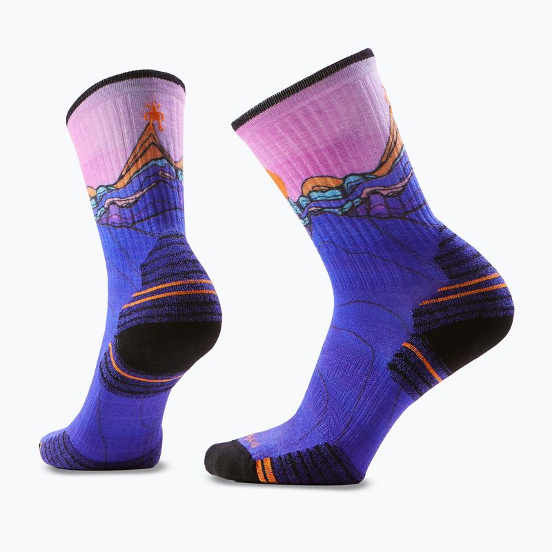 Dámske ponožky Smartwool Hike Mountain Sunrise Print Crew deep navy 6