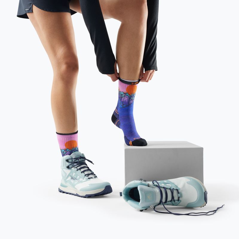 Dámske ponožky Smartwool Hike Mountain Sunrise Print Crew deep navy 7