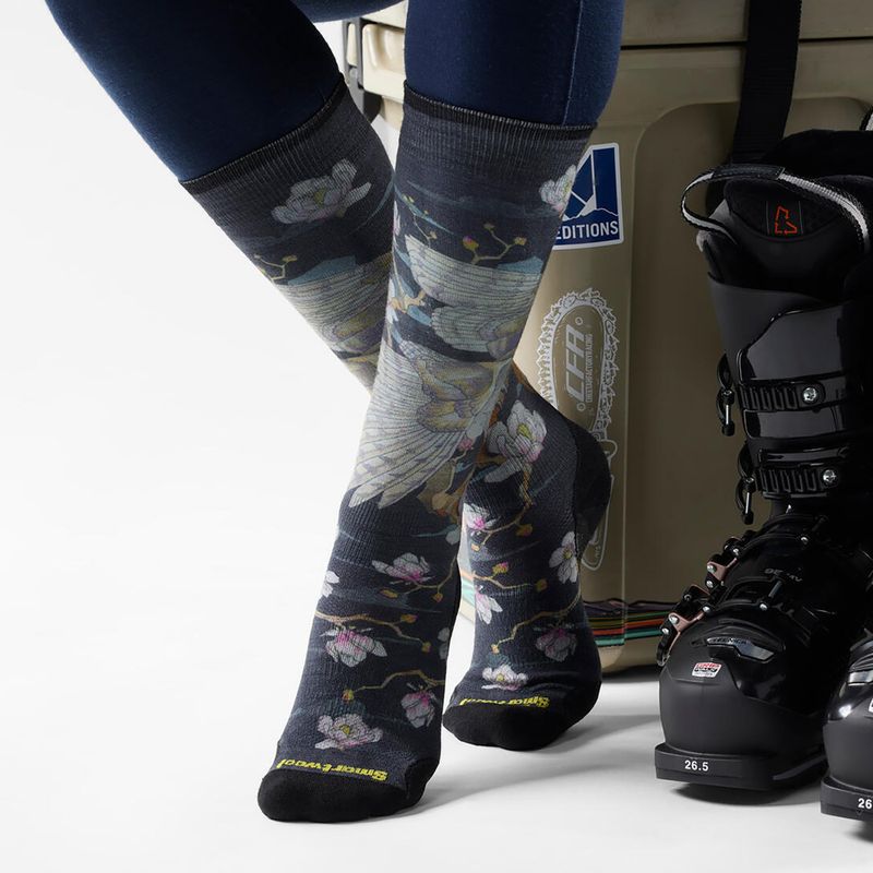 Dámske lyžiarske ponožky Smartwool Ski Zero Cushion Nightwatcher Prrint OTC black 2