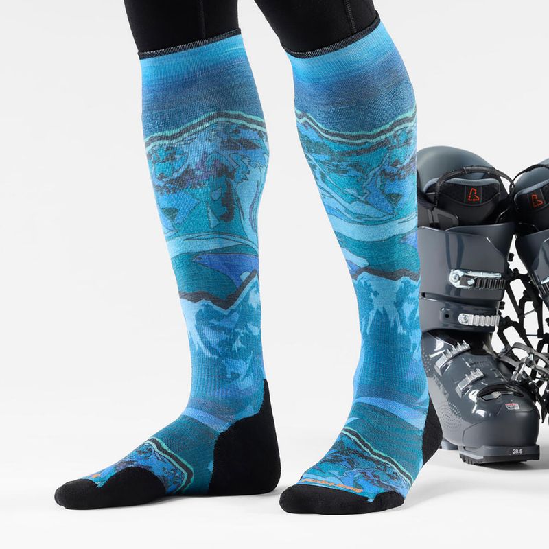 Lyžiarske ponožky Smartwool Ski Targeted Cushion Storm Peak Print OTC nightfall blue 2