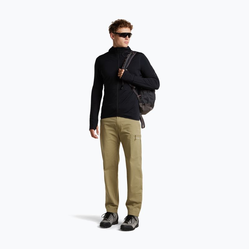 Pánska trekingová mikina Icebreaker Merino 200 Realfleece Descender Half Zip Hoodie black 2