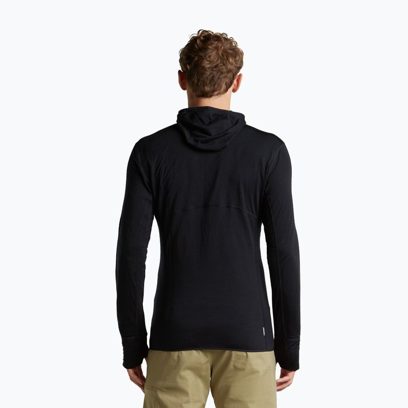 Pánska trekingová mikina Icebreaker Merino 200 Realfleece Descender Half Zip Hoodie black 3