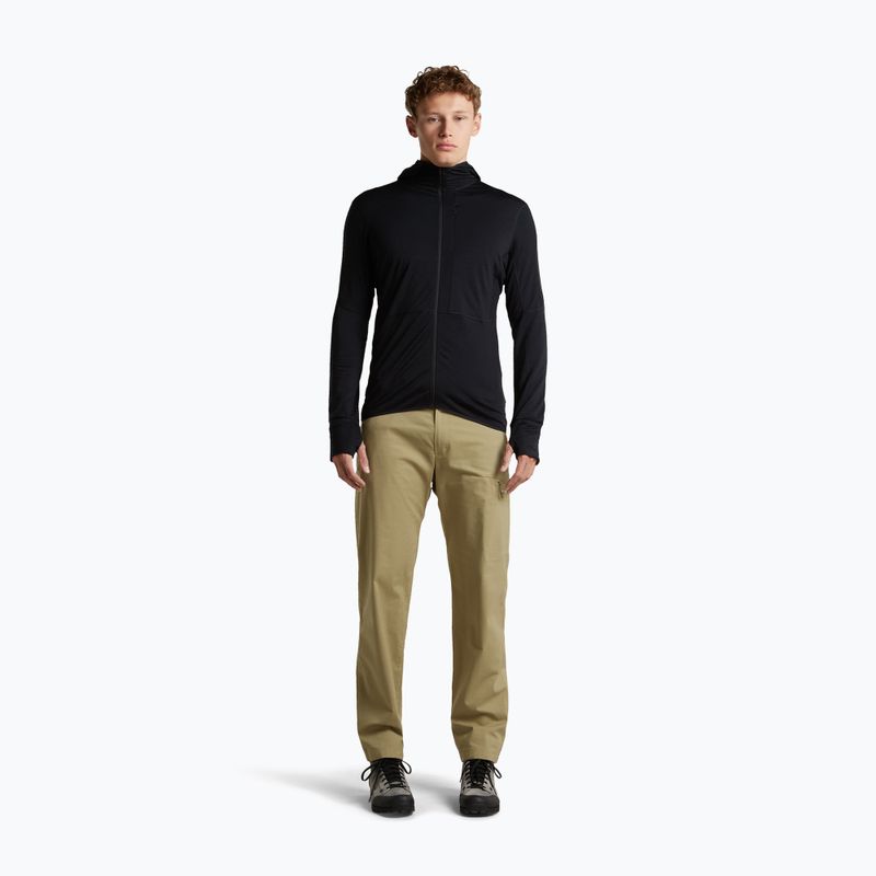 Pánska trekingová mikina Icebreaker Merino 200 Realfleece Descender Half Zip Hoodie black 4