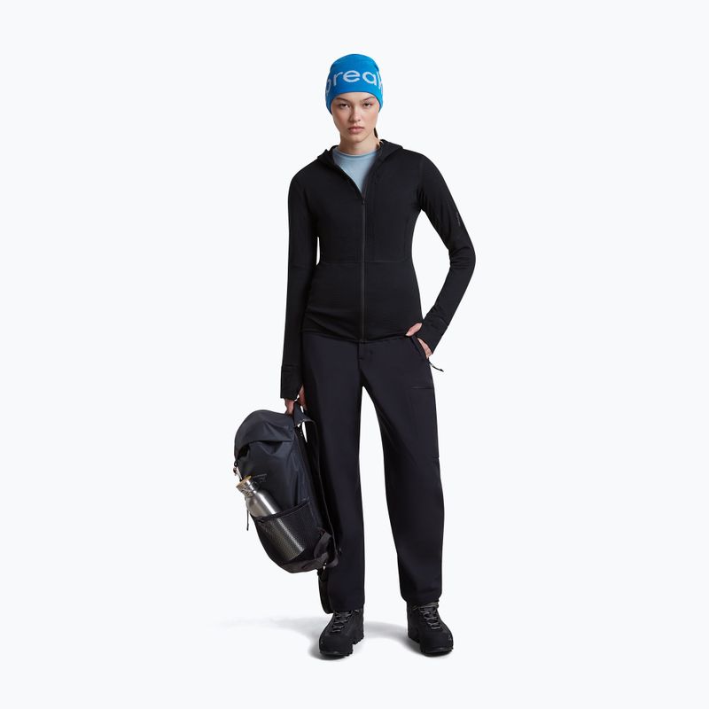 Dámska trekingová mikina Icebreaker Merino 200 Realfleece Descender Half Zip Hoodie black 2