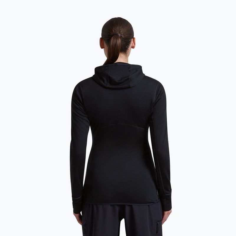 Dámska trekingová mikina Icebreaker Merino 200 Realfleece Descender Half Zip Hoodie black 3