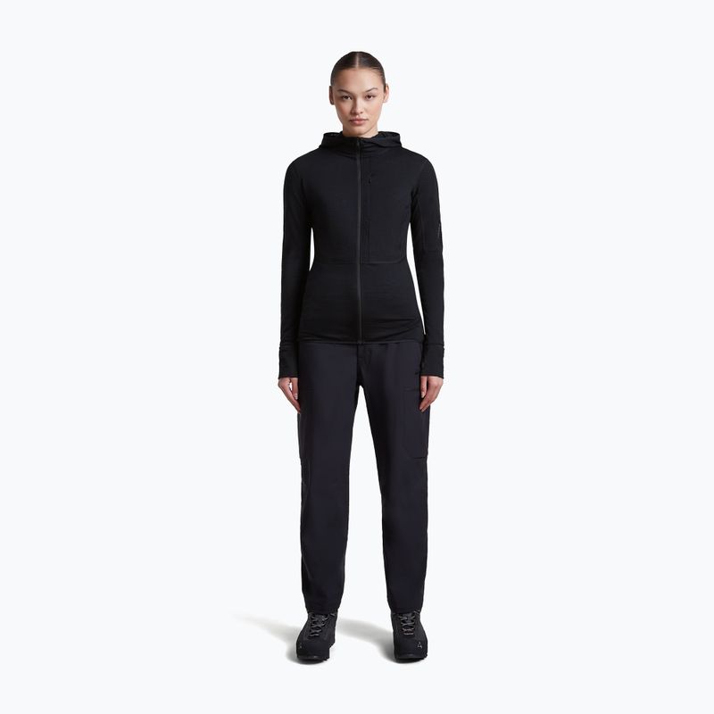 Dámska trekingová mikina Icebreaker Merino 200 Realfleece Descender Half Zip Hoodie black 4