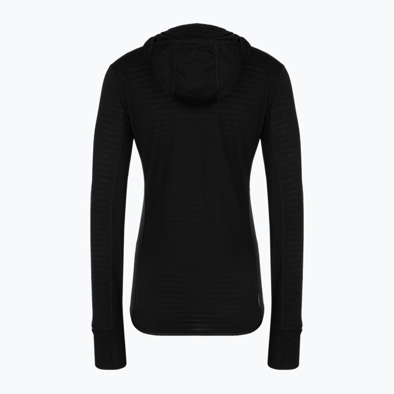 Dámska trekingová mikina Icebreaker Merino 300 Realfleece Descender Zip Hoodie black 2