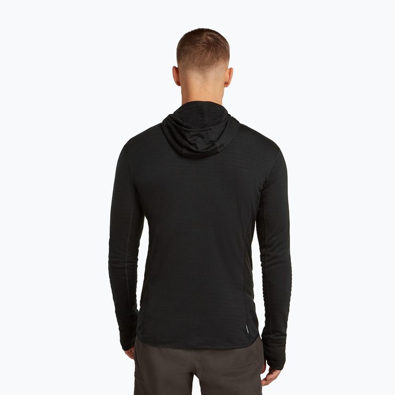 Pánska trekingová mikina Icebreaker Merino 300 Realfleece Descender Zip Hoodie black 3