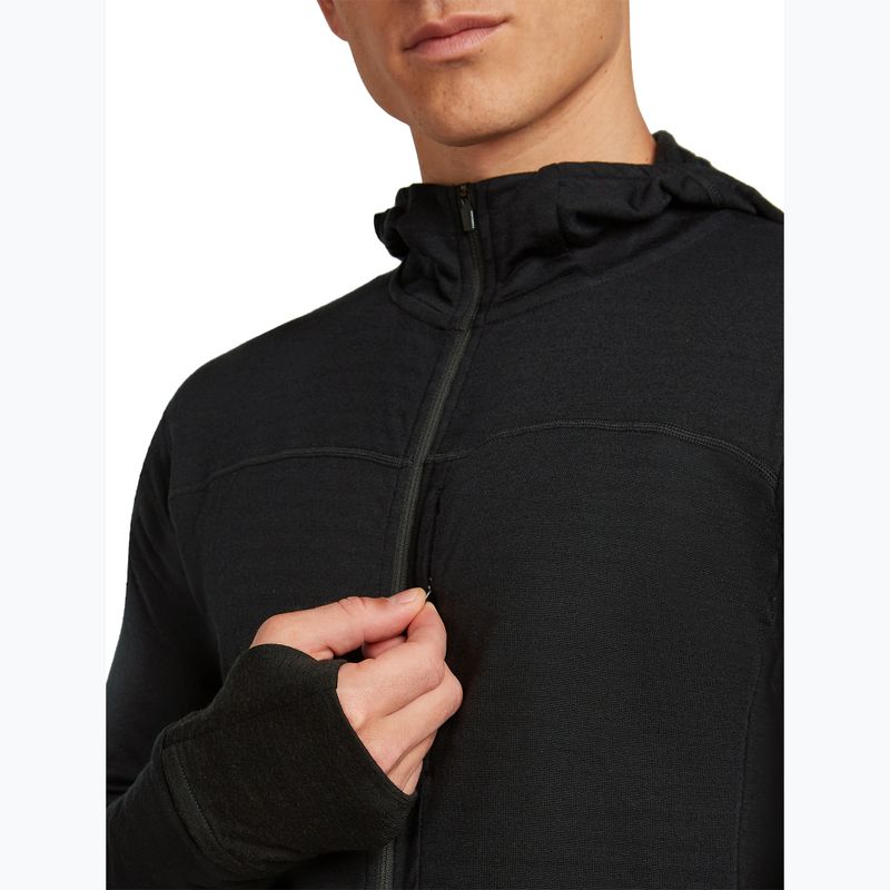 Pánska trekingová mikina Icebreaker Merino 300 Realfleece Descender Zip Hoodie black 5