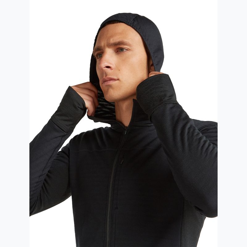 Pánska trekingová mikina Icebreaker Merino 300 Realfleece Descender Zip Hoodie black 6