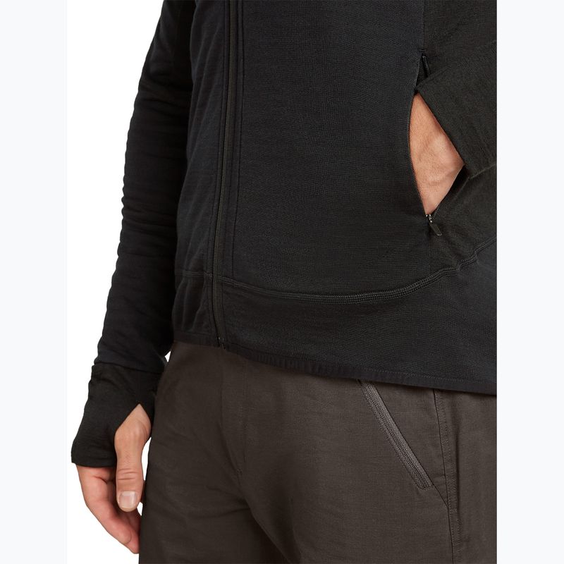 Pánska trekingová mikina Icebreaker Merino 300 Realfleece Descender Zip Hoodie black 9