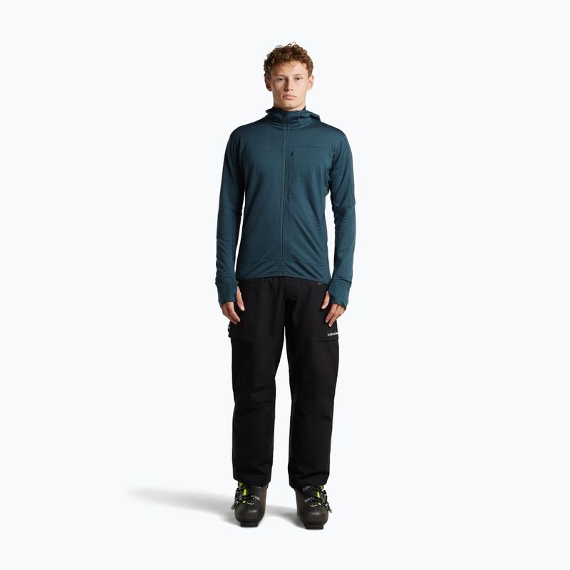 Pánska trekingová mikina Icebreaker Merino 300 Realfleece Descender Zip Hoodie abyss 4