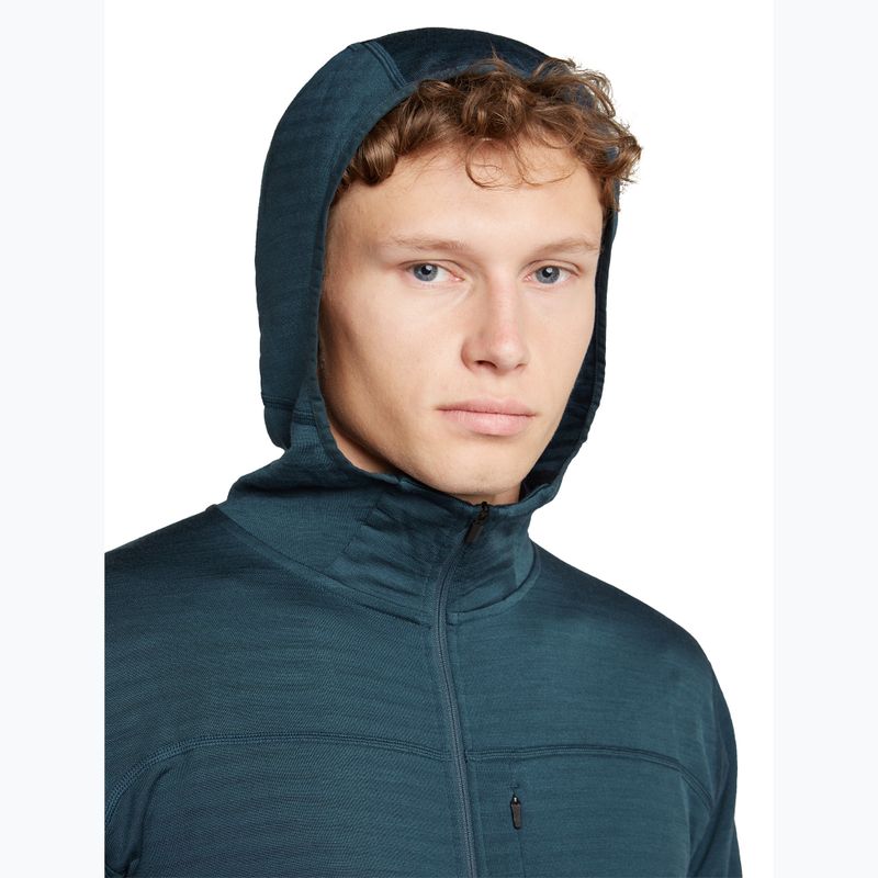 Pánska trekingová mikina Icebreaker Merino 300 Realfleece Descender Zip Hoodie abyss 6