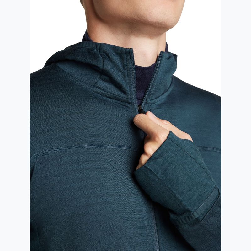 Pánska trekingová mikina Icebreaker Merino 300 Realfleece Descender Zip Hoodie abyss 7