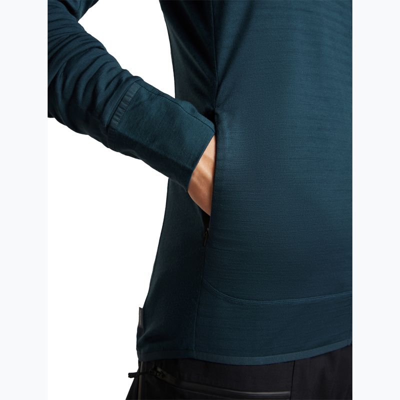 Pánska trekingová mikina Icebreaker Merino 300 Realfleece Descender Zip Hoodie abyss 8