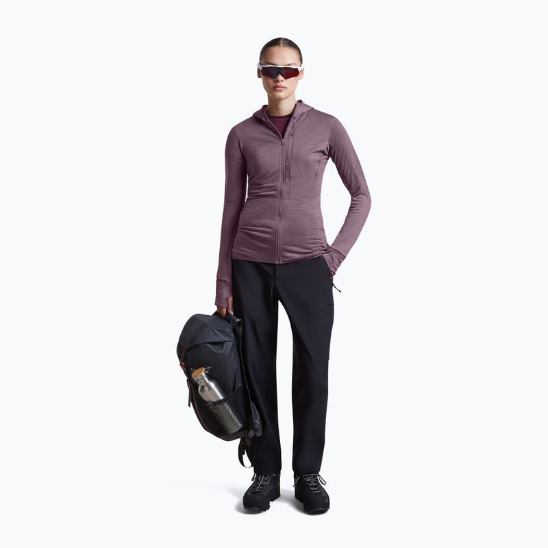Dámska trekingová mikina Icebreaker Merino 200 Realfleece Descender Half Zip Hoodie grey plum 2