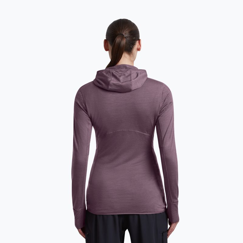 Dámska trekingová mikina Icebreaker Merino 200 Realfleece Descender Half Zip Hoodie grey plum 3