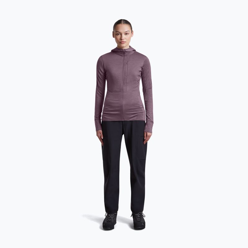 Dámska trekingová mikina Icebreaker Merino 200 Realfleece Descender Half Zip Hoodie grey plum 4
