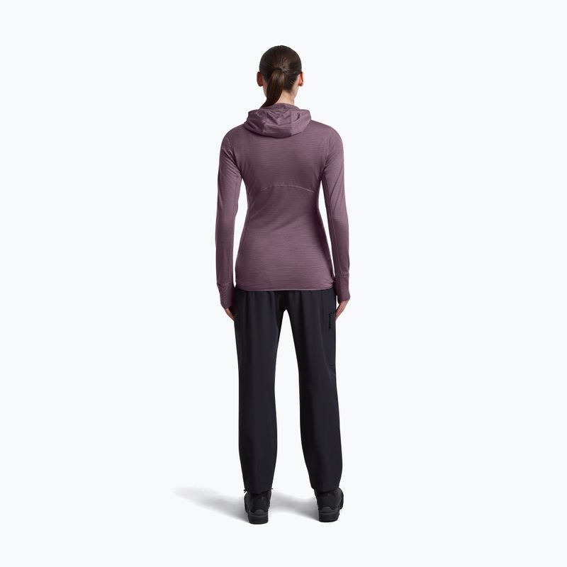 Dámska trekingová mikina Icebreaker Merino 200 Realfleece Descender Half Zip Hoodie grey plum 5
