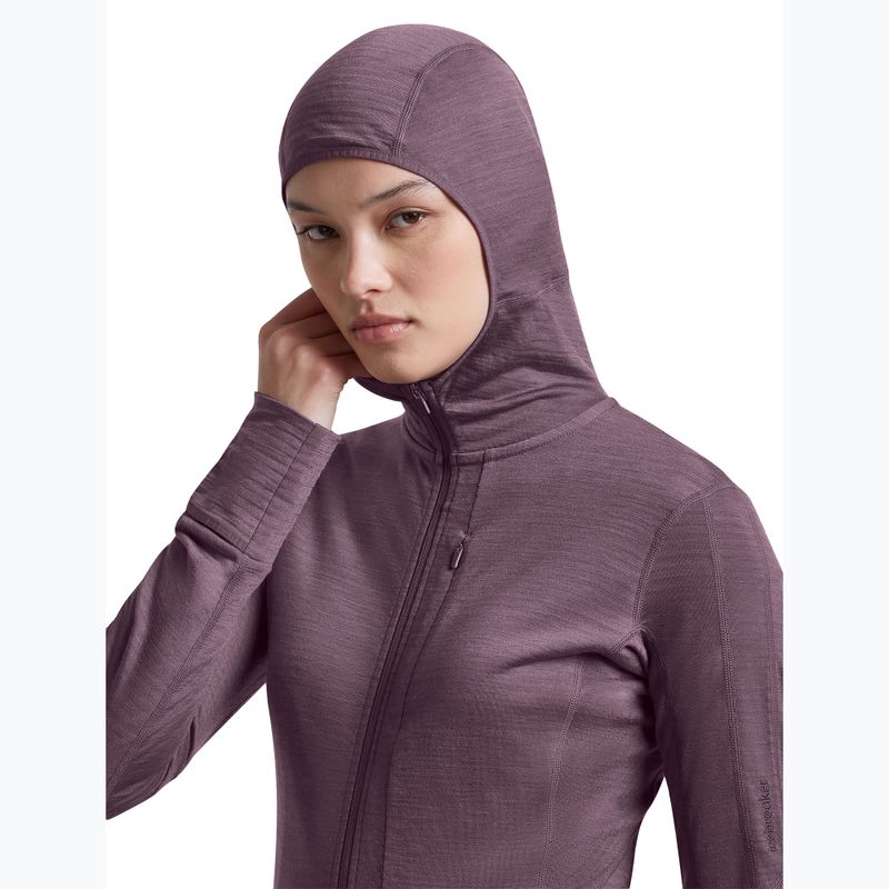 Dámska trekingová mikina Icebreaker Merino 200 Realfleece Descender Half Zip Hoodie grey plum 6