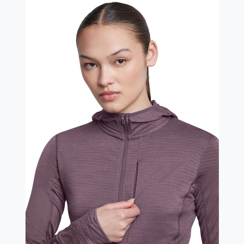 Dámska trekingová mikina Icebreaker Merino 200 Realfleece Descender Half Zip Hoodie grey plum 7