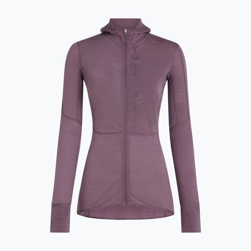 Dámska trekingová mikina Icebreaker Merino 200 Realfleece Descender Half Zip Hoodie grey plum 10