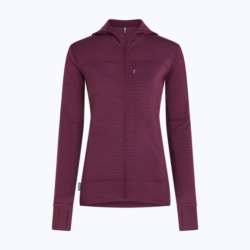 Dámska trekingová mikina Icebreaker Merino 300 Realfleece Descender Zip Hoodie dark berry 11