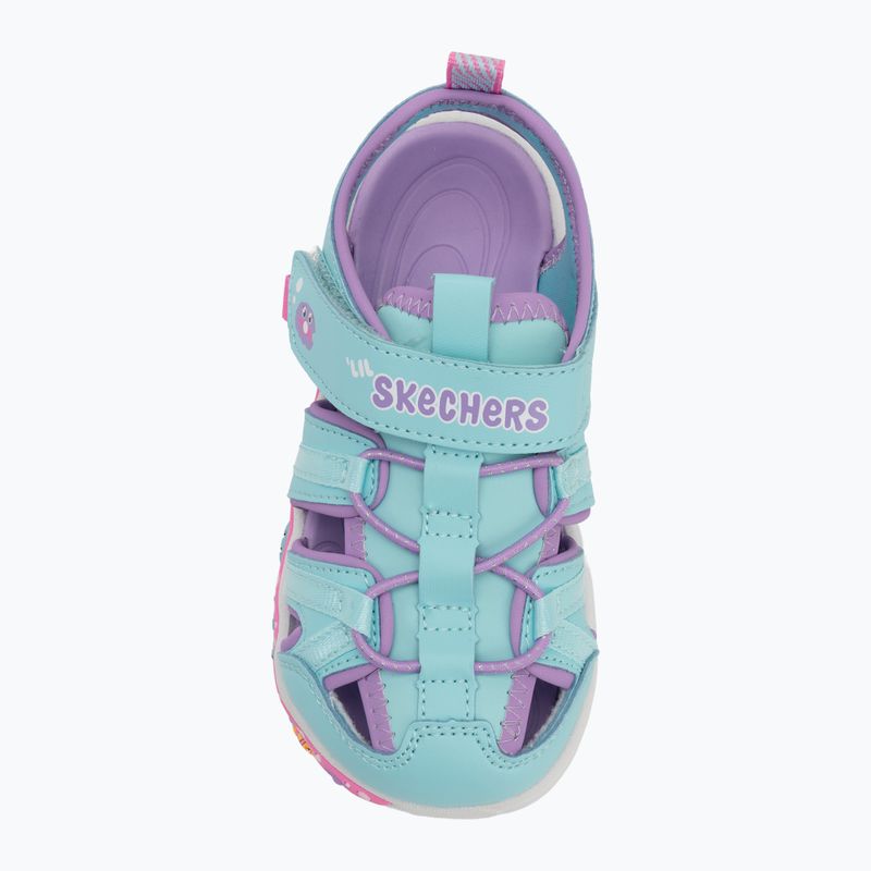 Detské sandále SKECHERS Play Scene Splash Cute Crew tyrkysové/lavanduľové 5