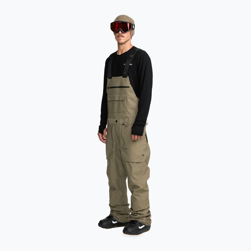 Pánske snowboardové nohavice Volcom Roan Bib Overall military 5