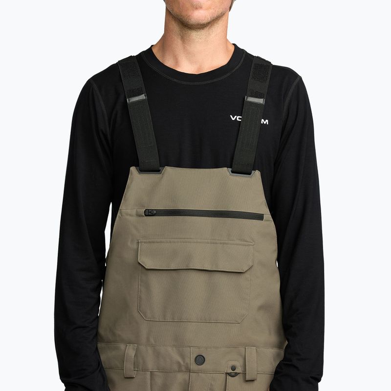 Pánske snowboardové nohavice Volcom Roan Bib Overall military 6