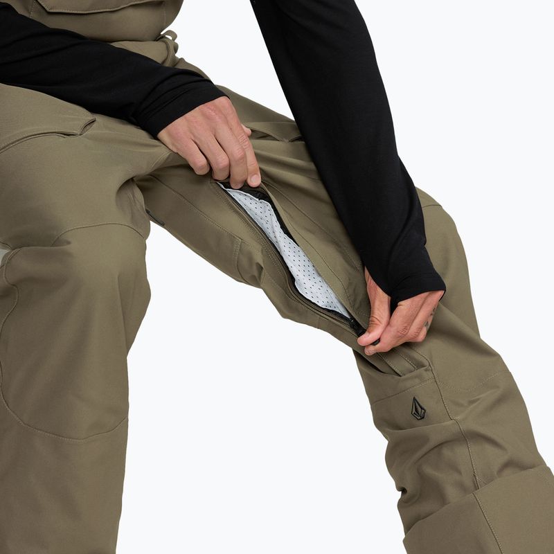 Pánske snowboardové nohavice Volcom Roan Bib Overall military 9