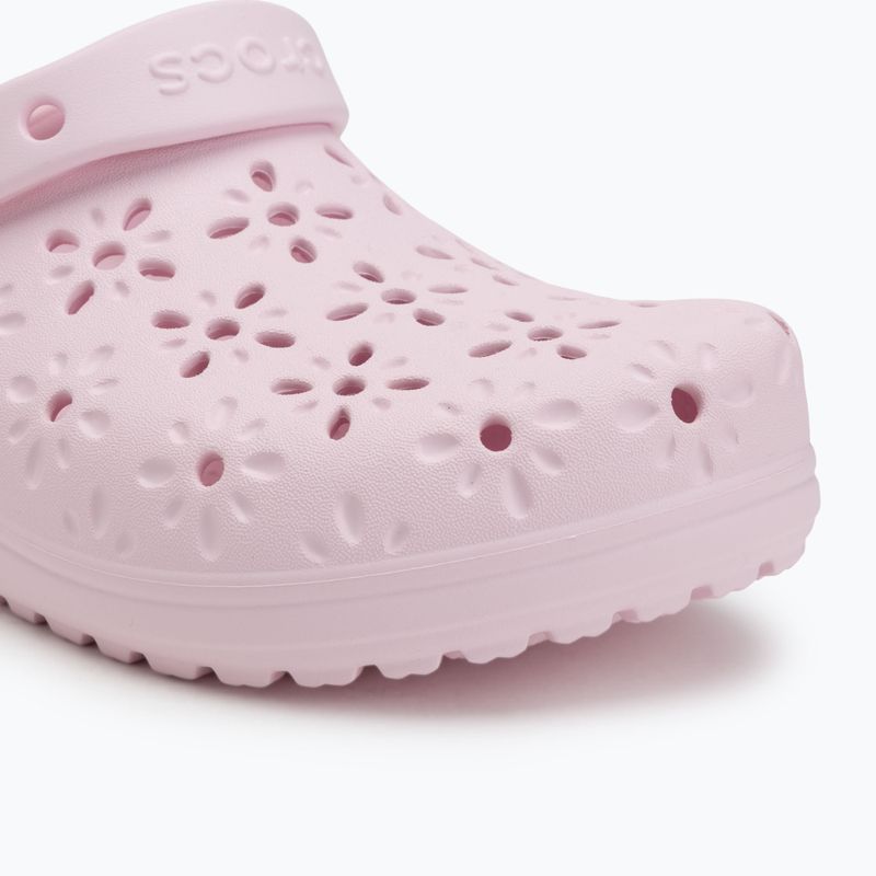 Crocs Classic Floral Cutout Clog pink milk 8