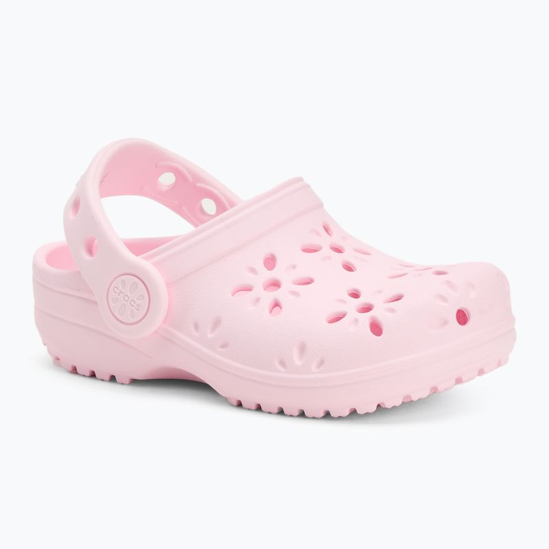 Detské nazúvaky Crocs Classic Floral Cutout Clog Kids Toddler pink milk 2