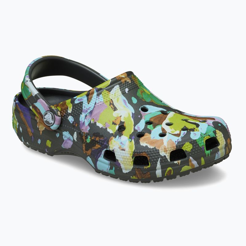 Šľapky Crocs Classic Painted Floral black sand 9