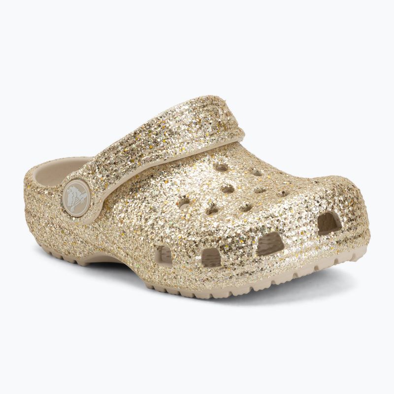Detské šľapky Crocs Classic Chunky Glitter 211940 sandstone