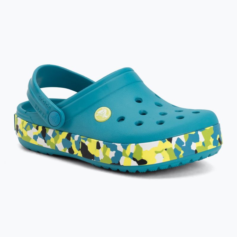 Detské šľapky Crocs Crockband Glow Confetti Band turbo teal/multi 2