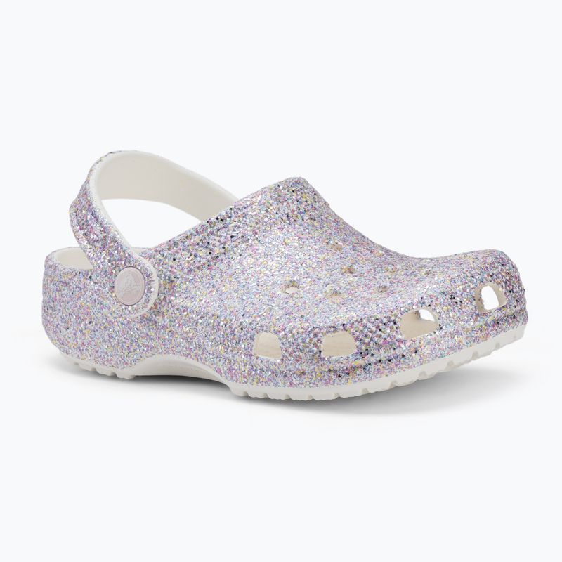 Detské šľapky Crocs Classic Fantasy Glitter white 2