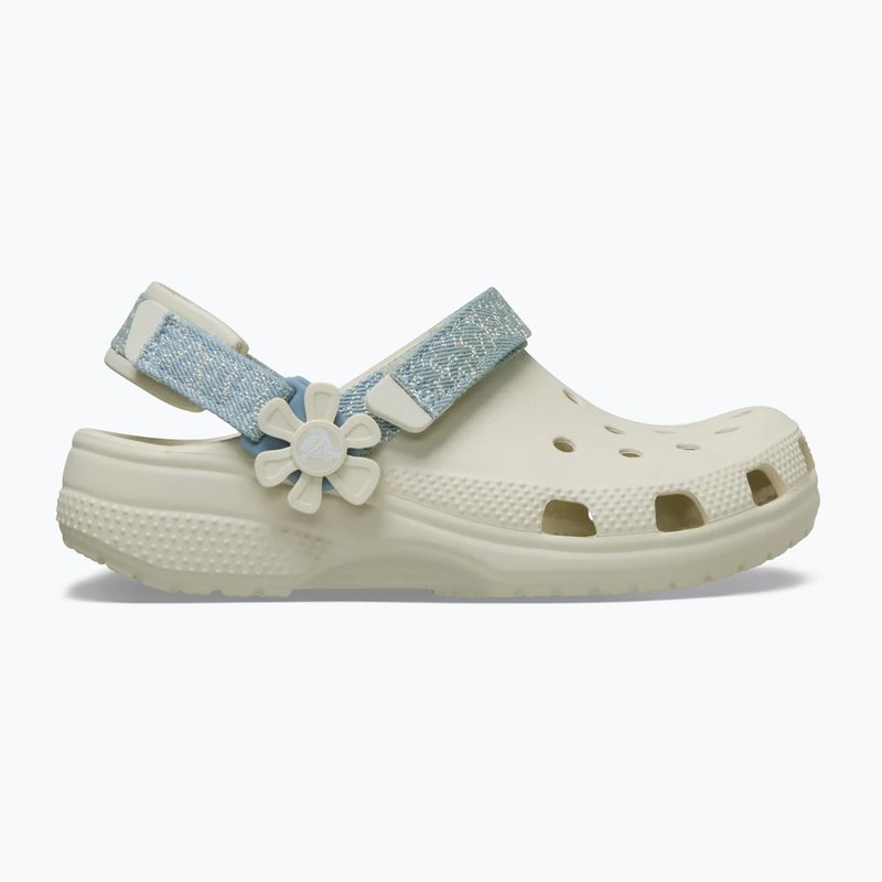 Detské šľapky Crocs Classic Denim Flower Adjustment Backstrap summit white 10