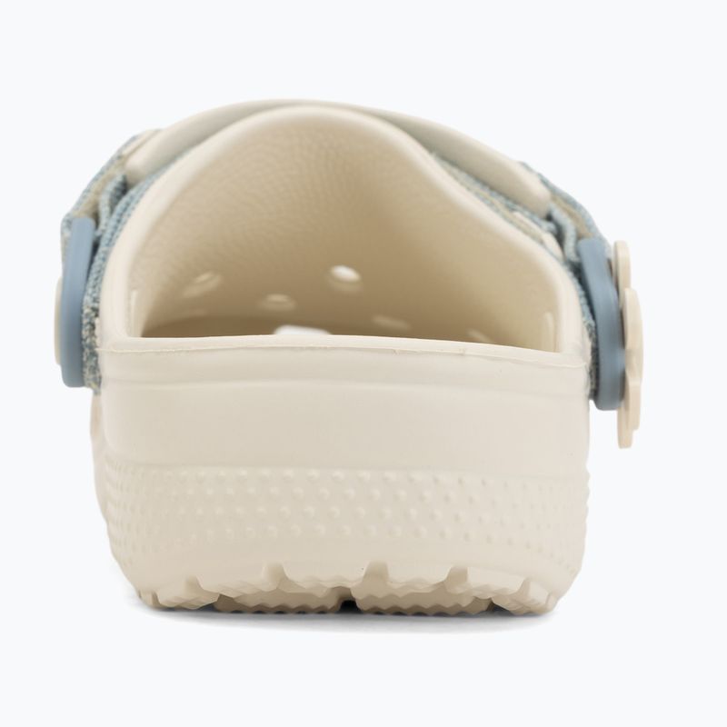 Detské šľapky Crocs Classic Denim Flower Adjustment Backstrap summit white 7