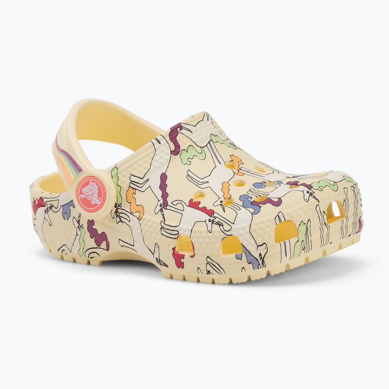 Detské šľapky Crocs Classic Unicorn Graphic yellow light 2