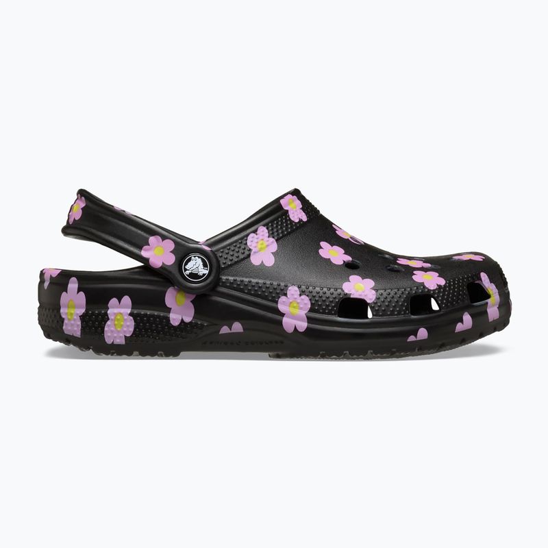 Detské šľapky Crocs Classic Flower black 2