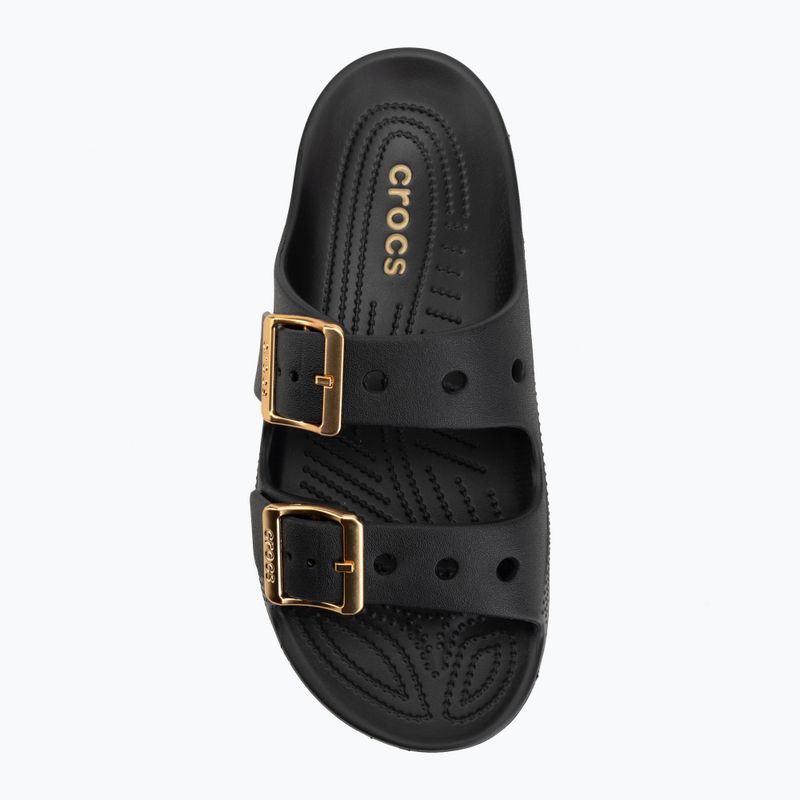 Dámske šľapky Crocs Saturday Metallic Buckle black 5