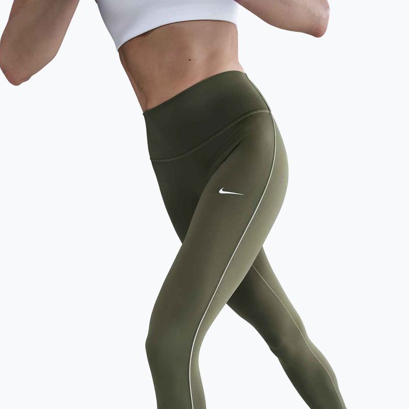 Dámske legíny Nike One High-Waisted medium olive/white 3